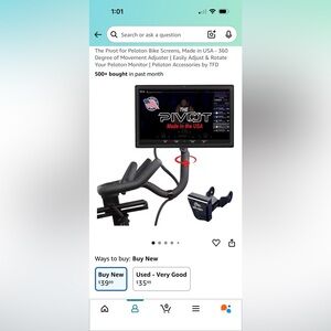 The Pivot for Peloton Bike Screen - Black